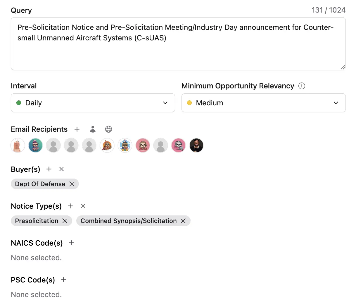 Saved searches and alerts configuration interface
